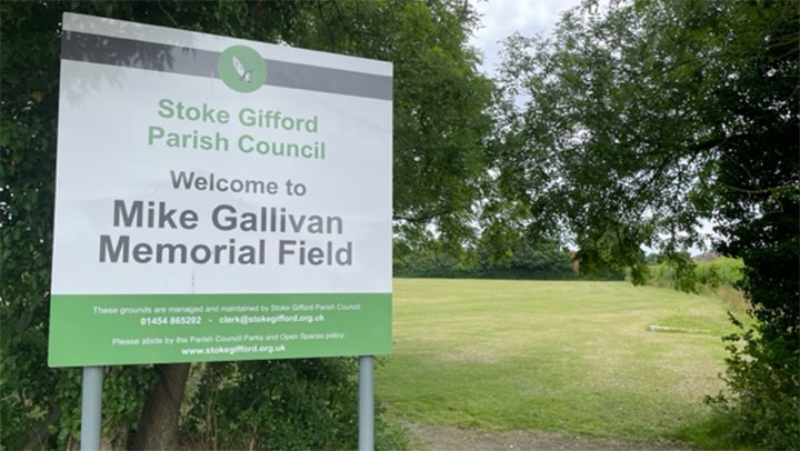 Photo of Mike Gallivan Memorial Fields sign