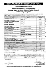 Official declaration of results (scanned document)