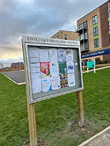 Photo of the new notice board at Brooklands Park