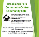 Flyer welcoming applications for tender of the Community Cafe