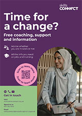 Poster advertising the Free coaching, Support and Information