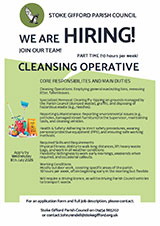 Poster advertising the Cleansing Operative job vacancy