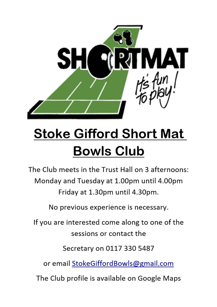 Stoke Gifford Short Mat Bowls Club poster