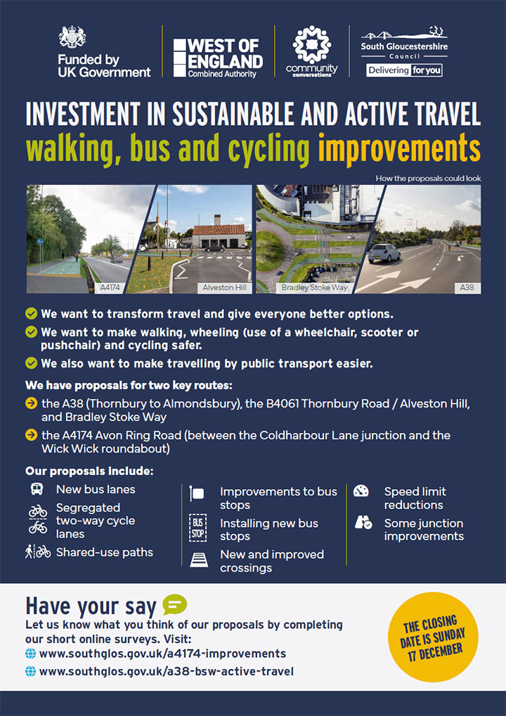 Poster advertising the sustainable and active travel consultation