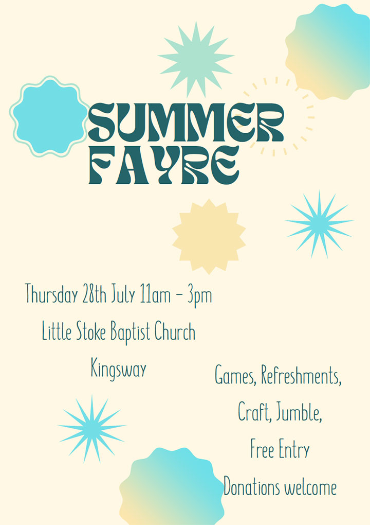 Poster advertising the Summer Fayre (all text content displayed on page)