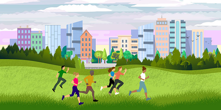 Clip art image of runners