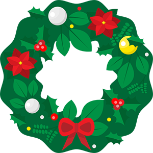 Clipart image of a Christmas wreath