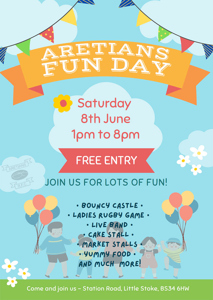 Poster advertising the Aretians Fun Day