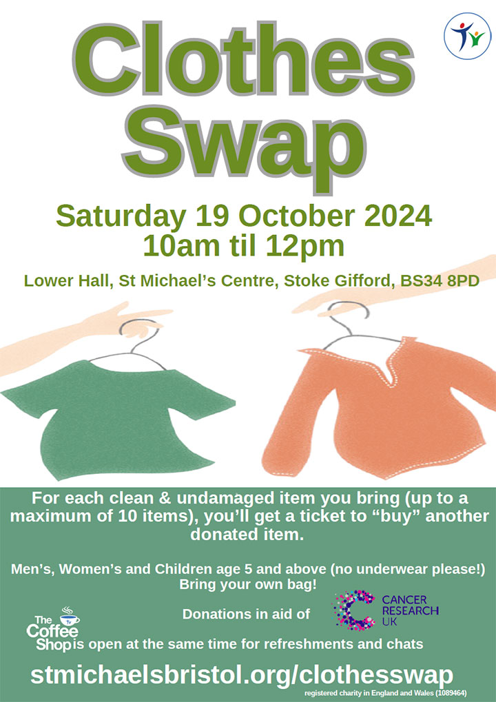 Poster advertising the Clothes Swap event (all text content displayed on page)