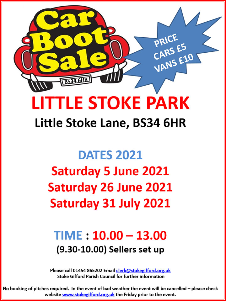 Car Boot Sale poster (all text content displayed on page)