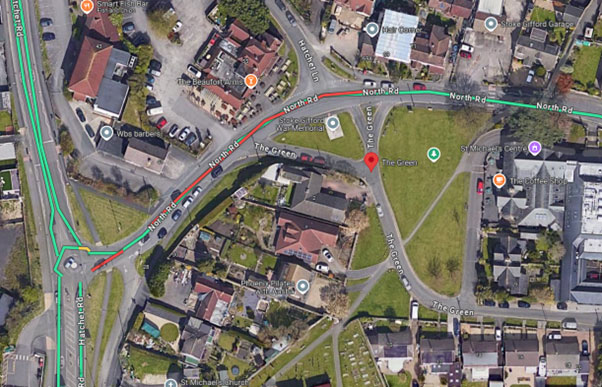 Map of temporary road closure on a section of North Road