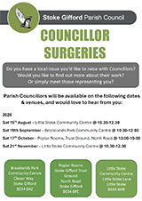 Poster advertising the upcoming Councillor Surgeries