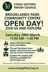 Poster advertising the Open Day at Brooklands Park Community Centre