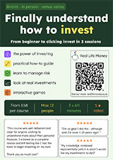 Poster advertising the Beginner's Guide to Investing Course