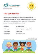 Poster advertising the Free Summer Fun sessions