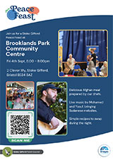Poster advertising the Stoke Gifford Peace Feast