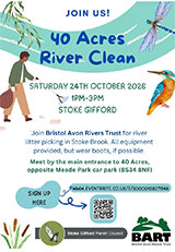 Poster advertising the 40 Acres River Clean event