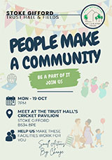 Poster advertising the public meeting of the Trust committee on 19th October.