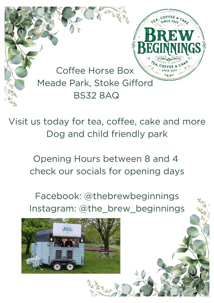 Poster advertising Brew Beginnings Coffee Horse Box