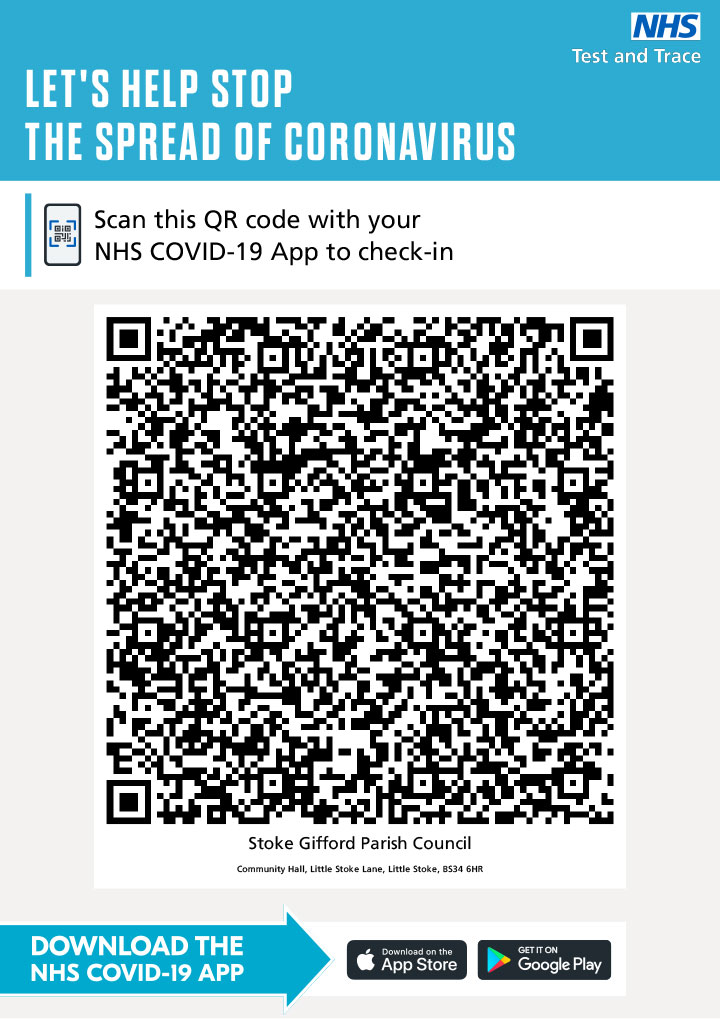 NHS Test and Trace Poster with QR Code for Community Hall